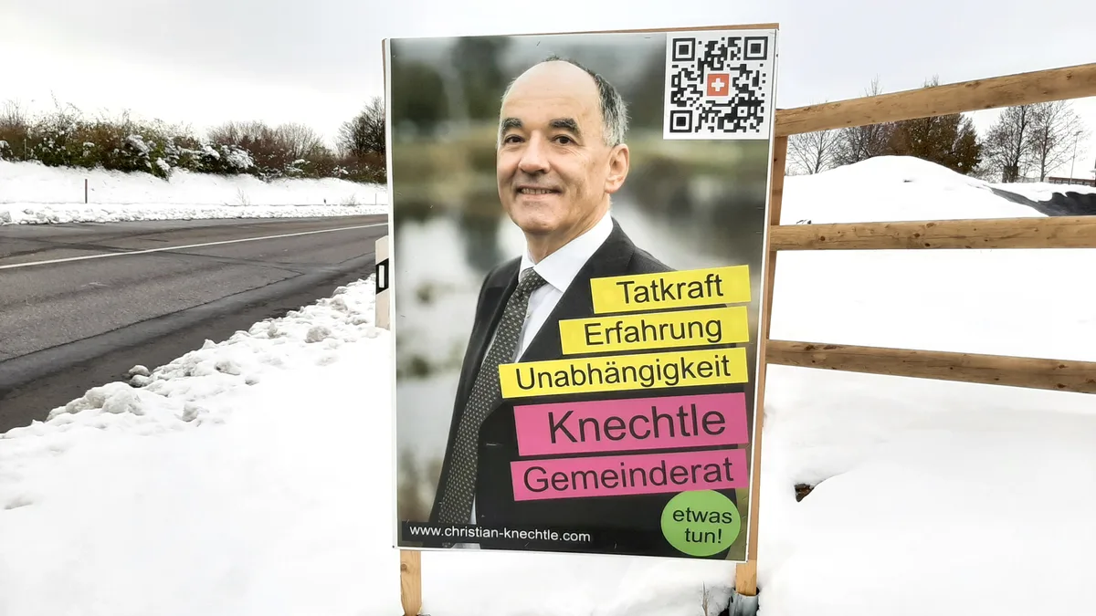 Wahlplakat für eine Ersatzwahl.